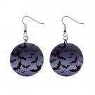 Halloween Bats Goth Dangle Earrings Jewelry 1 inch Buttons 12345205