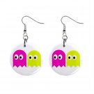Pacman Dangle Button Earrings Jewelry 1 inch Round 12289403