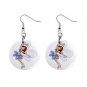 Cute Fairy Dangle Button Earrings Jewelry 1 inch Round 12310663