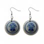 Pabst Blue Ribbon Bottle Cap Dangle Button Earrings Jewelry 1 inch Round 16452842