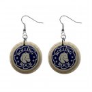 Rolling Rock Beer Bottle Cap Dangle Button Earrings Jewelry 1 inch Round 16452836 Rolling Rock Beer Bottle Cap Dangle Button Earrings Jewelry 1 inch Round 16452836
