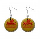 Squirt Soda Bottle Cap Dangle Button Earrings Jewelry 1 inch Round 16452835