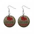 Tab Soda Bottle Cap Dangle Button Earrings Jewelry 1 inch Round 16452833