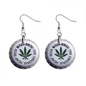 Waedi Beer Bottle Cap Dangle Button Earrings Jewelry 1 inch Round 16452832