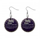 Grape Nehi Soda Bottle Cap Dangle Button Earrings Jewelry 1 inch Round 16452851