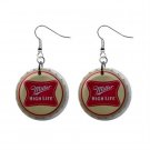 Miller Beer Bottle Cap Dangle Button Earrings Jewelry 1 inch Round 16452859 Miller Beer Bottle Cap Dangle Button Earrings Jewelry 1 inch Round 16452859