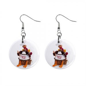 Thanksgiving Turkey Time Dangle Button Earrings Jewelry 17007260