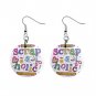 Scrapbooker Scrapbook  Dangle Button Earrings Jewelry 13020250