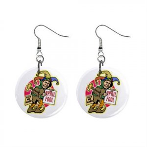 April Fool's Day April 1st  Dangle Button Earrings Jewelry 13747378
