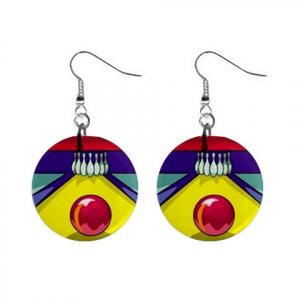 Bowling Lane Alley Dangle Earrings Jewelry 1 inch Buttons 13705615