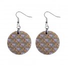 Jungle Pattern Dangle Button Earrings Jewelry 1 inch Round 13176523
