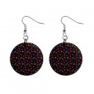 Pet Paw Prints Pattern Dangle Button Earrings Jewelry 1 inch Round 13176526