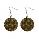 Tiger Pattern Dangle Button Earrings Jewelry 1 inch Round 13176531