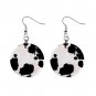 Black and White COW Pattern Dangle Button Earrings Jewelry 1 inch Round 13597033