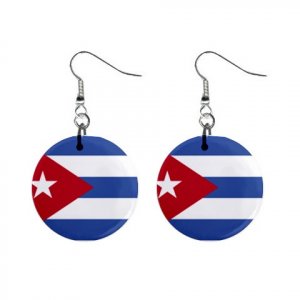Flag of Cuba  Dangle Button Earrings Jewelry 15365043