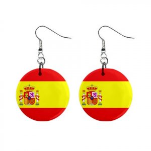 Flag of Spain  Dangle Button Earrings Jewelry 15365037
