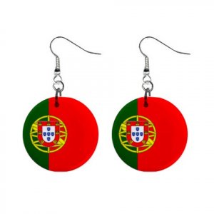 Flag of Portugal  Dangle Button Earrings Jewelry 15365035
