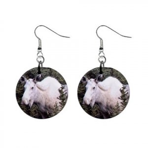 White Moose Dangle Button Earrings Jewelry 13894489