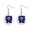HALLOWEEN Frankenstein Monster Dangle Button Earrings Jewelry 16438095