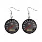 Race Car Speedometer Dangle Button Earrings Jewelry 1 inch Round 20119391