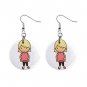 Blonde Pregnant Mom Baby Shower Gift Dangle Button Earrings Jewelry 1 inch Round 20119833