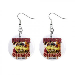 Fire Fighter Chick Girl Chickies Dangle Earrings Jewelry 13019930