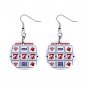 New Slot Machine Lucky 7 1" Round Button Dangle Earrings Jewelry 16503101