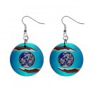 New Earth Day Green Recycle Design Dangle Button Earrings Jewelry 1" Round 14431846