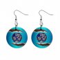 New Earth Day Green Recycle Design Dangle Button Earrings Jewelry 1" Round 14431846