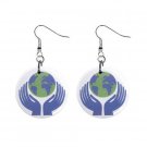 New Earth Day #4 Green Recycle Design Dangle Button Earrings Jewelry 1" Round 14431882 New Earth Day #4 Green Recycle Design Dangle Button Earrings Jewelry 1" Round 14431882