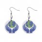 New Earth Day #4 Green Recycle Design Dangle Button Earrings Jewelry 1" Round 14431882