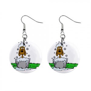 New Dog Groomer Dog in Tub Dangle Earrings Jewelry 14430698