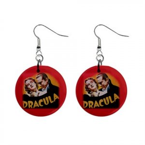 DRACULA Bela Lugosi Earrings 1" Round Button 16438323
