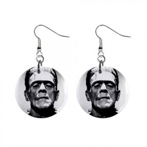 FRANKENSTEIN Boris Karloff Earrings 1" Button Jewelry  16438321
