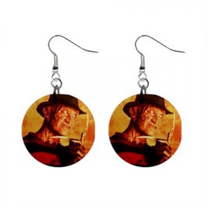 FREDDY KRUEGER Horror Earrings 1" Button Jewelry NEW!  16438317