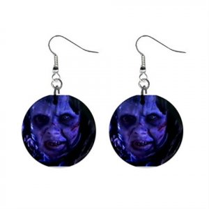 Blue EXORCIST Halloween Horror Earrings 1" Button Jewelry 16438315