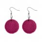 Pink FUR PRINTED DESIGN Dangle Earrings Jewelry 1 inch Buttons 13099468