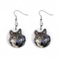 WILD WOLF Dangle Earrings Jewelry 1 inch Buttons 13597031