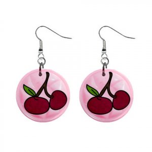 CHERRIES Dangle Earrings Jewelry 1 inch Buttons 21493397