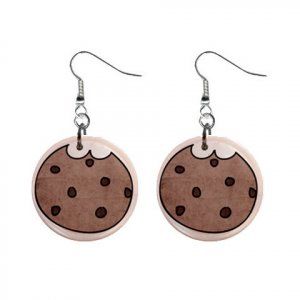CHOCOLATE CHIP COOKIE Dangle Earrings Jewelry 1 inch Buttons 21493657
