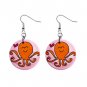 CARTOON OCTOPUS Design Dangle Earrings Jewelry 1 inch Buttons