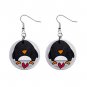 CARTOON PENGUIN Design Dangle Earrings Jewelry 1 inch Buttons