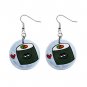 CARTOON SUSHI Design Dangle Earrings Jewelry 1 inch Buttons 21495437