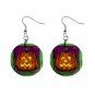 Jack-o-lantern Pumpkin Halloween Dangle Earrings Jewelry 1 inch Buttons 16544263
