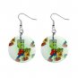Green Monster Fall Halloween Dangle Earrings Jewelry 1 inch Buttons 16545771