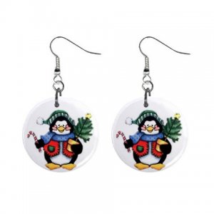 Holiday Penguin Dangle Earrings Jewelry 1 inch Buttons 13092728