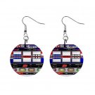 New Slot Machine 1" Round Button Dangle Earrings Jewelry 16503091