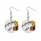 New Royal Flush Gambling 1" Round Button Dangle Earrings Jewelry 16503179