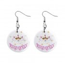 New Bingo Queen Design #8 1" Round Button Dangle Earrings Jewelry 16503182