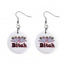 New Bingo Bitch #3 1" Round Button Dangle Earrings Jewelry 16546222